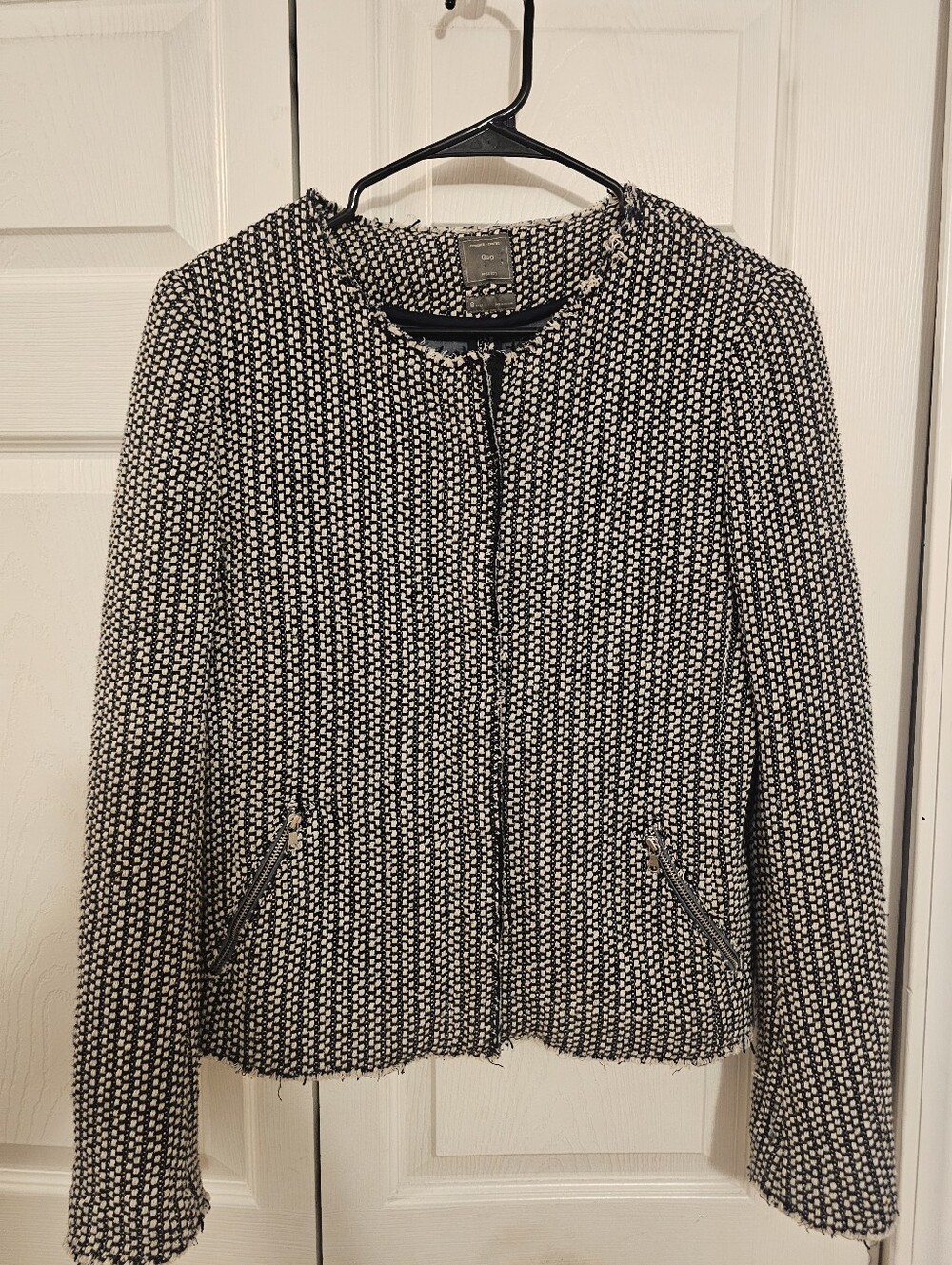 Gap Tweed Zipper Blazer Sz 8 Long